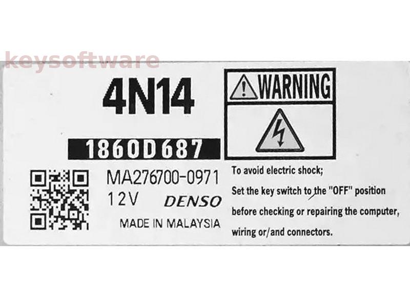 ECU Mitsubishi L200 2.2DID 1860D687 MA276700-0971 4N14 {