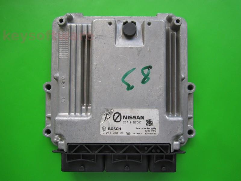 ECU Nissan Qashqai 1.5DCI 23710 BB58C 0281018751 EDC17C42