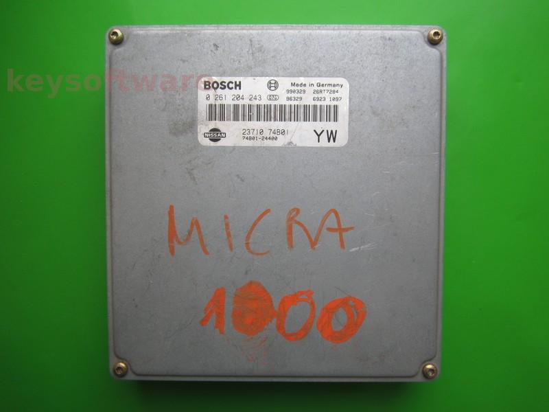 ECU Nissan Micra 1.0 23710 74B01 0261204243 YW M1.9.5