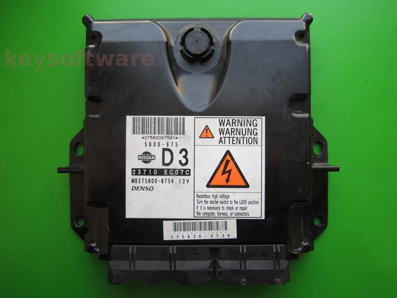 ECU Nissan Navara 2.5DCI 23710 EC07C MB275800-6754 174CP }