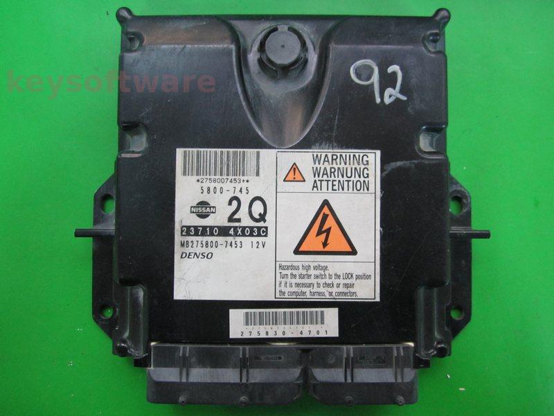 ECU Nissan Navara 2.5DCI 23710 4X03C MB275800-7453 174CP {