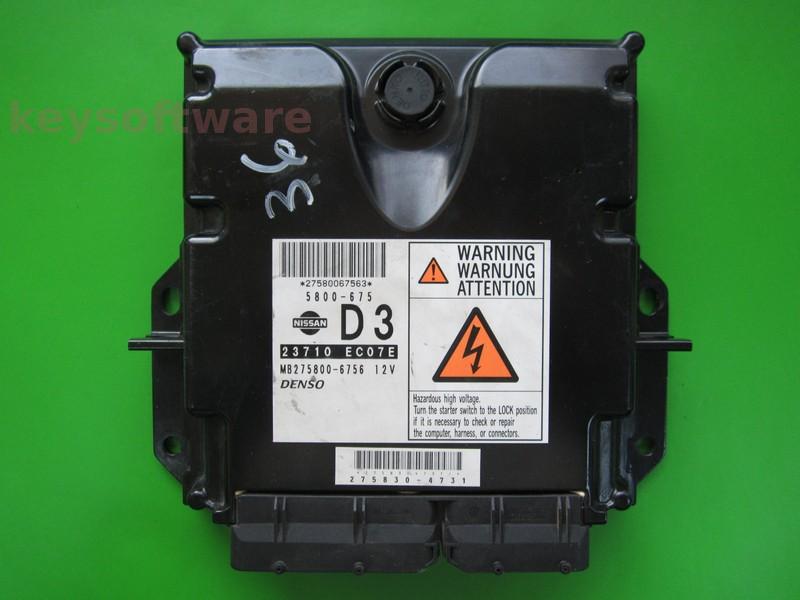 ECU Nissan Navara 2.5DCI 23710 EC07E MB275800-6756 174CP }