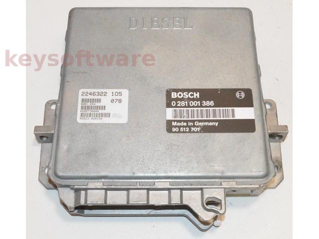 ECU Opel Omega 2.5TD 90512701 0281001386 EDC1.3.1 {