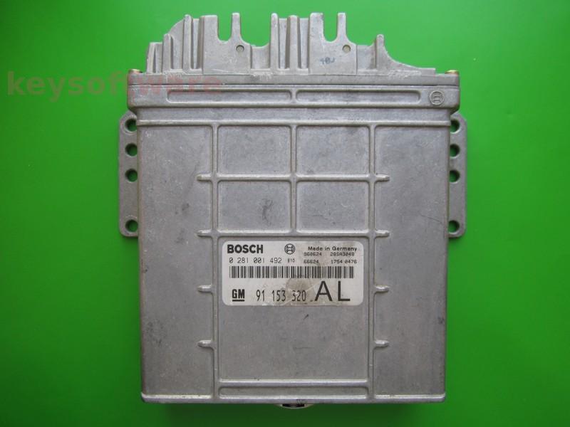 ECU Opel Frontera 2.4TDS 91153320 0281001492 MSA15.5