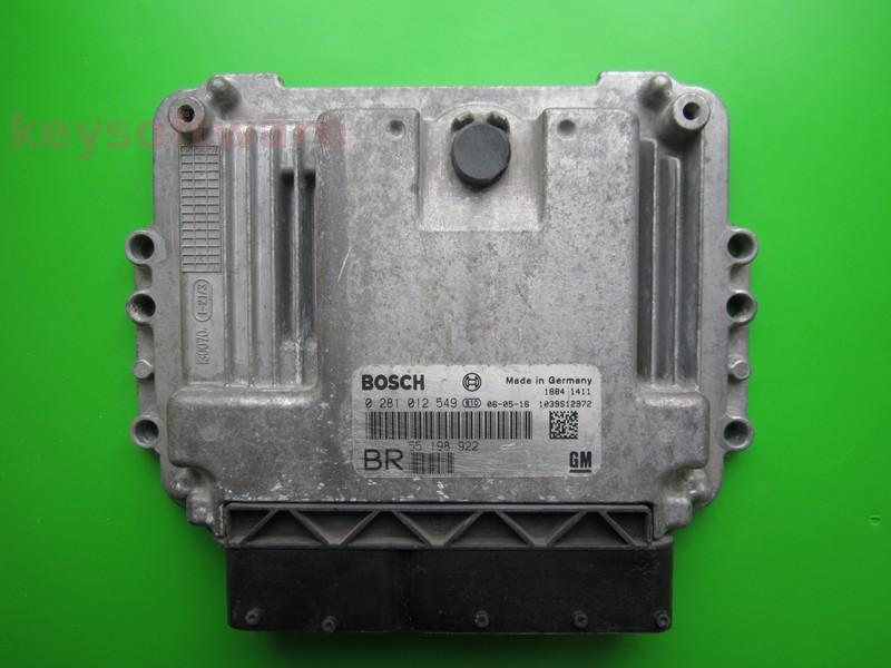ECU Opel Zafira 1.9CDTI 55198922 0281012549 EDC16C9 Z19DTH }+