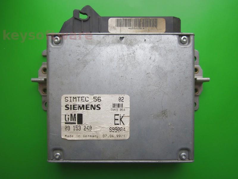 ECU Opel Vectra B 2.0 09153240 5WK9064 X20XEV Simtec 56