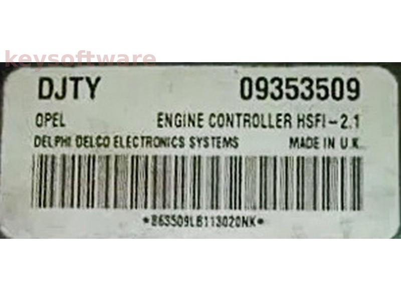 ECU Opel Astra G 1.6 09353509 DJTY Z16SE HSFI-2.1 {