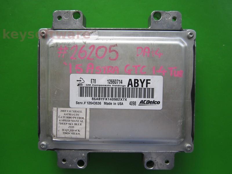 ECU Opel Astra J 1.4 12660714 ABYF ACDELCO E78