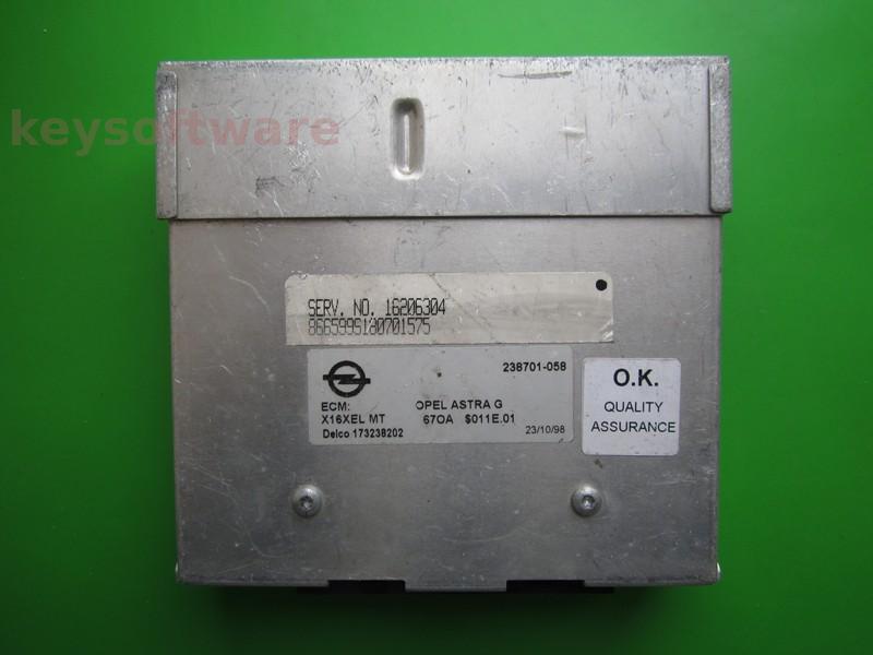 ECU Opel Astra G 1.6 16206304 X16XEL negru
