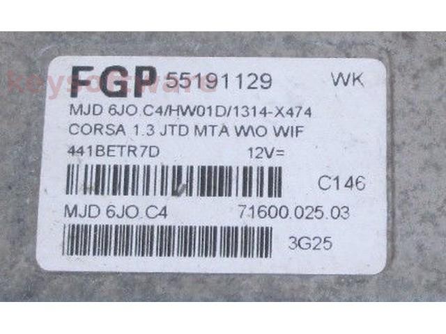 ECU Opel Corsa C 1.3CDTI 55191129 Z13DT 6JO.C4 {