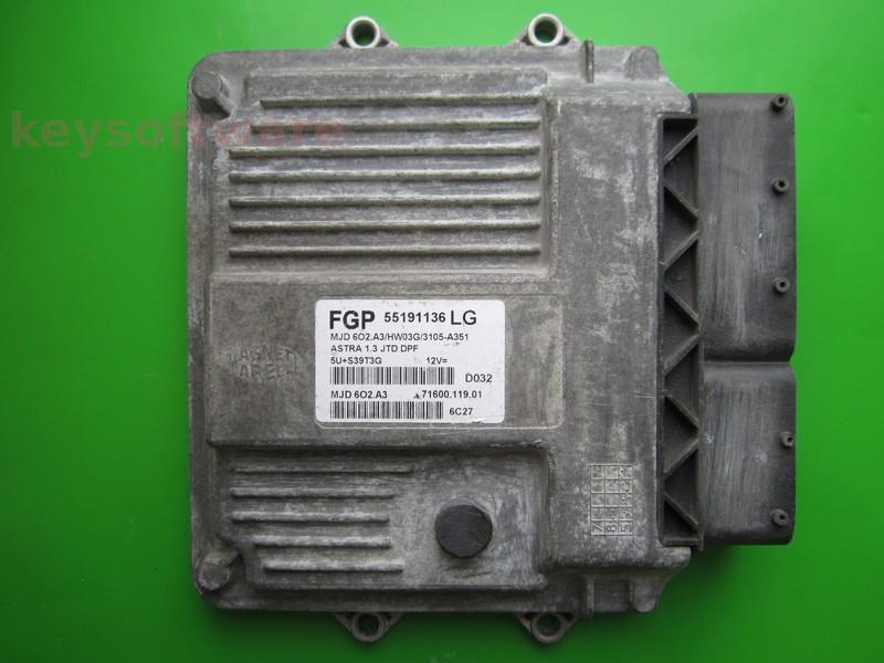 ECU Opel Astra H 1.3CDTI 55191136 Z13DTH 6O2.A3
