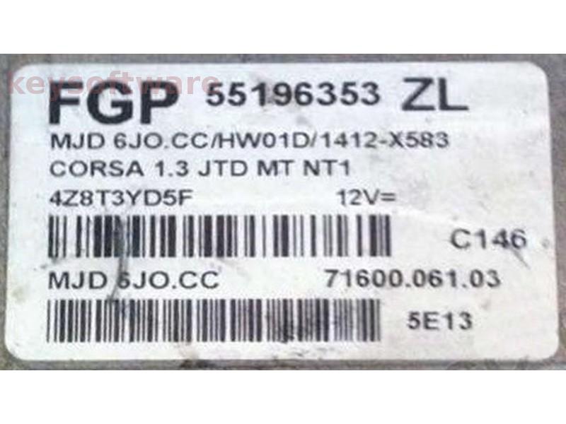 ECU Opel Corsa C 1.3CDTI 55196353 6JO.CC {
