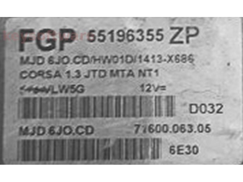 ECU Opel Corsa C 1.3JTD 55196355 6JO.CD {