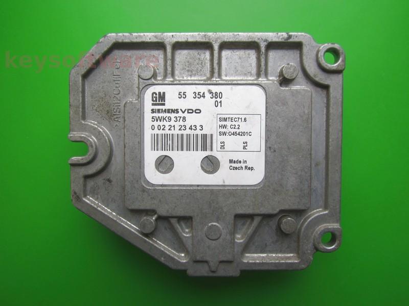 ECU Opel Vectra C 1.8 55354380 5WK9378 Z18XE Simtec 71.6 {+