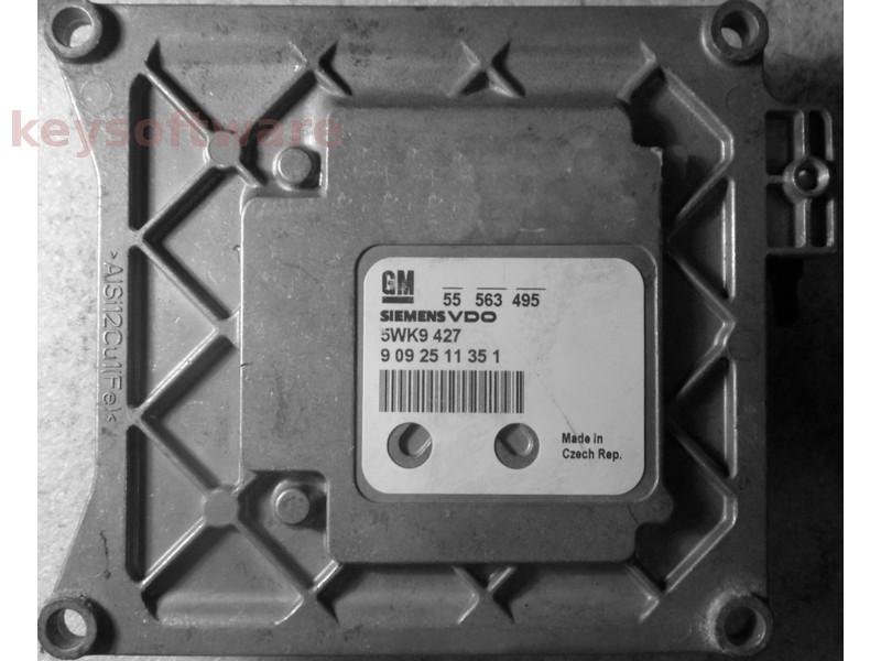 ECU Opel Astra H 1.6 55563495 5WK9427 Z16XER Simtec 75.5