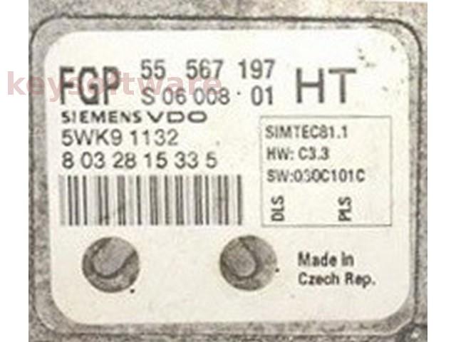 ECU Opel Vectra C 2.2 55567197 5WK91132 Simtec 81.1 {