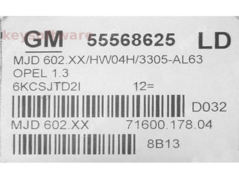 ECU Opel Corsa D 1.3CDTI 55568625 7160017804 Z13DTJ 6O2.XX {