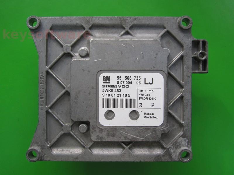 ECU Opel Zafira 1.6 55568735 5WK9463 LJ Z16XER SIMTEC 75.5 +
