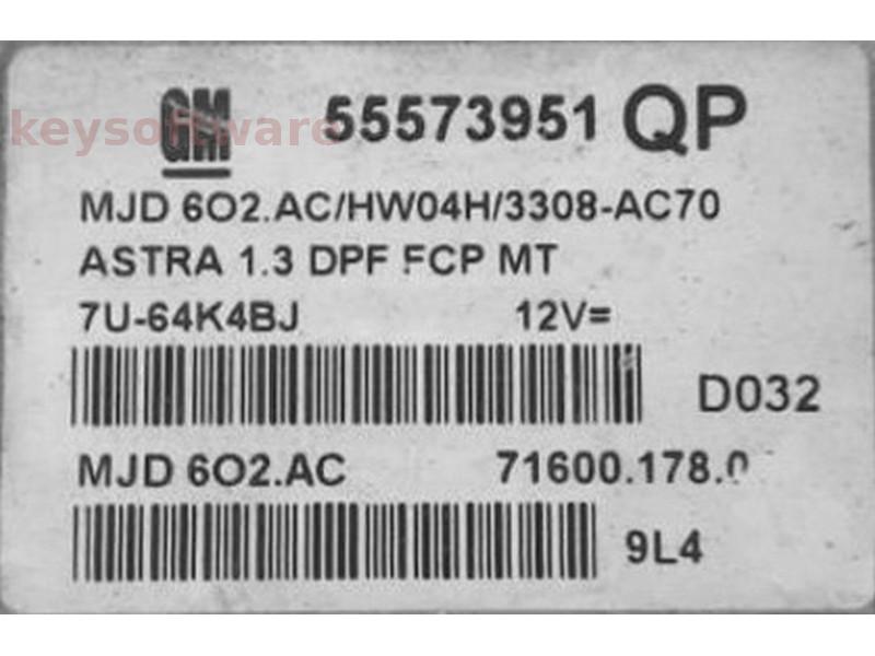 ECU Opel Astra H 1.3CDTI 55573951 6O2.AC {