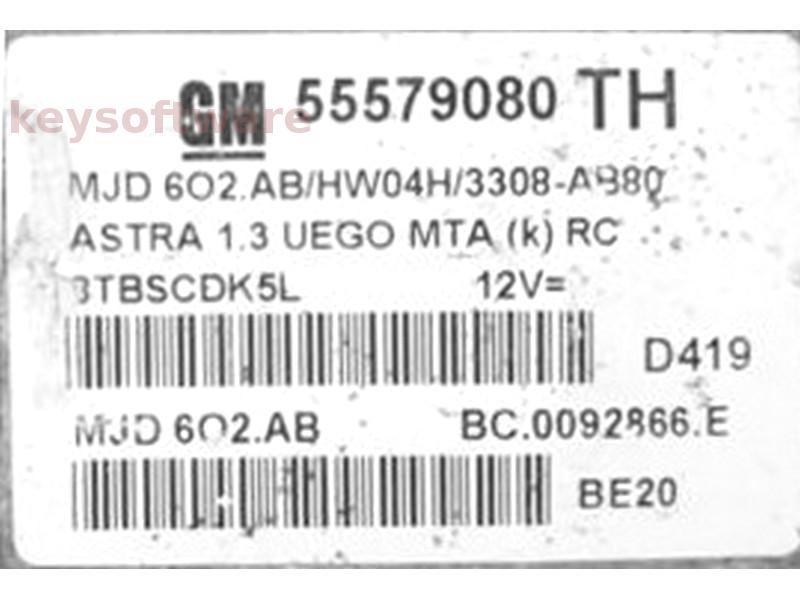 ECU Opel Astra H 1.3CDTI 55579080 6O2.AB {