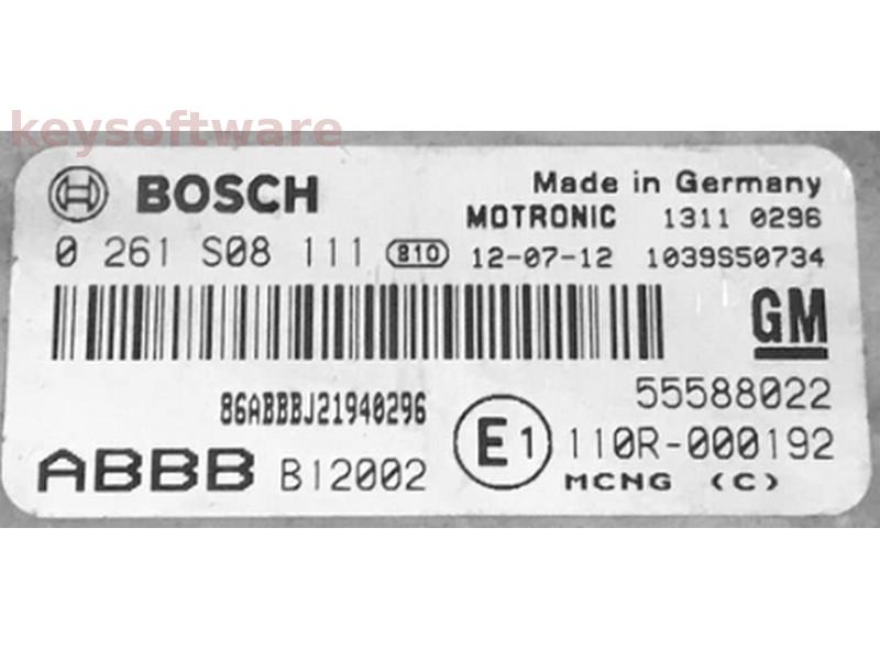 ECU Opel Zafira 1.6 55588022 0261S08111 ME7.6.4 {