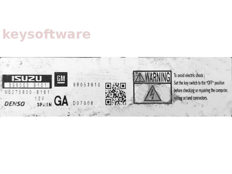ECU Opel Zafira 1.7CDTI 98053910 MB275800-8161 DEC e01