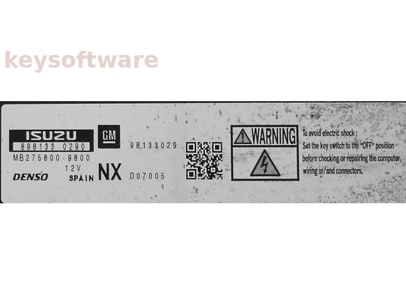 ECU Opel Meriva 1.7CDTI 98133029 MB275800-9800 DEC e01