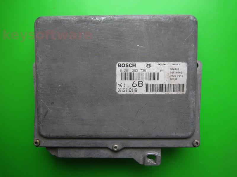 ECU Peugeot 106 1.1 9620398980 0261203736 MA3.1