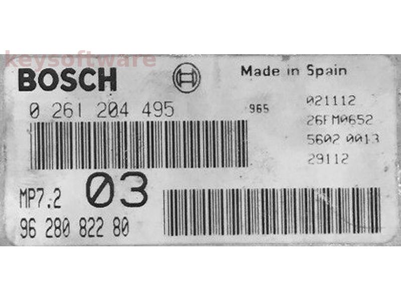ECU Peugeot 306 1.6 9628082280 0261204495 M7.2 {