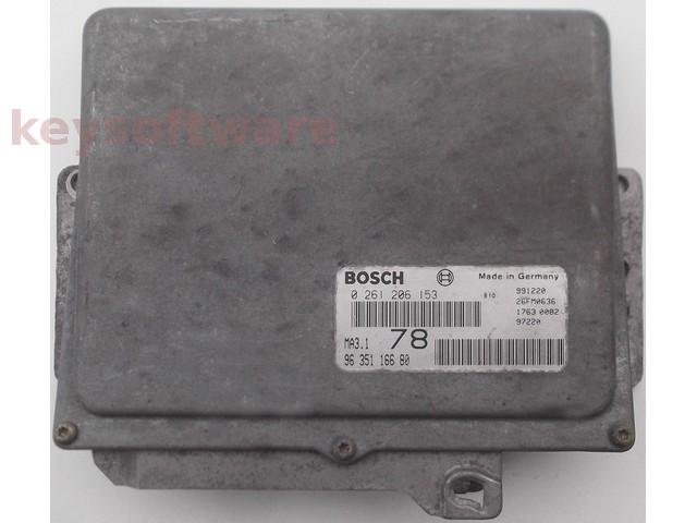 ECU Peugeot 206 1.1 9635116680 0261206153 MA3.1 {