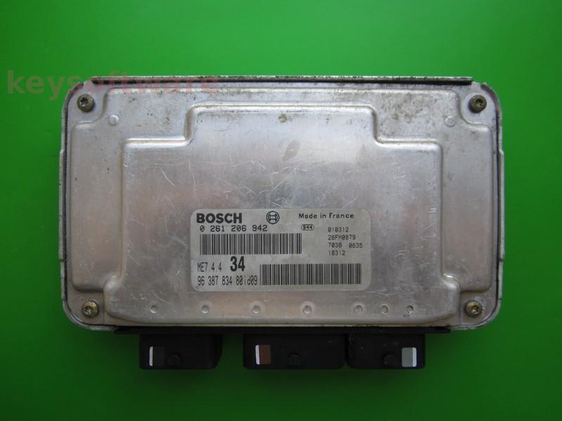ECU Peugeot 206 1.6 9638783480 0261206942 ME7.4.4