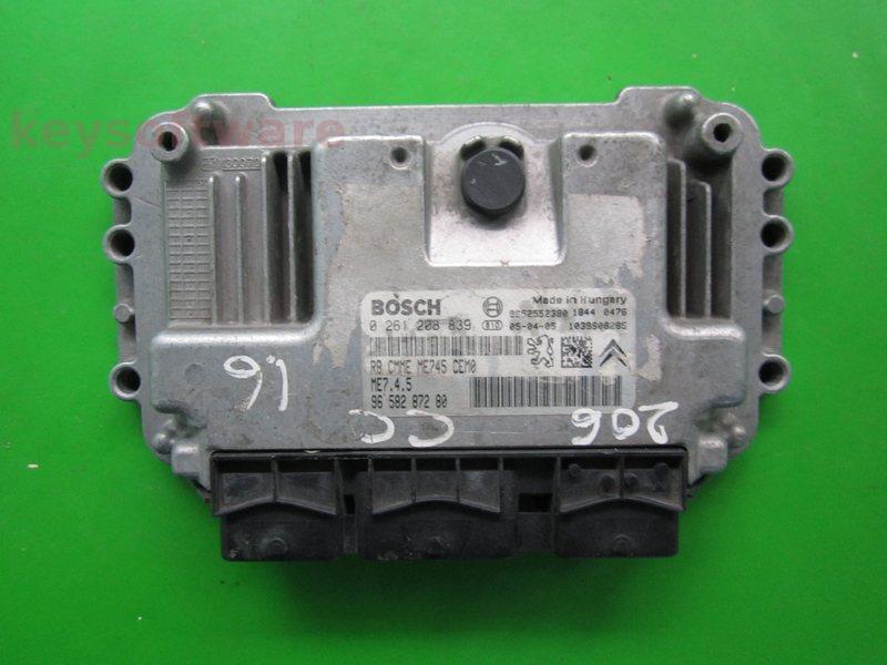 ECU Peugeot 206 1.6 9658287280 0261208839 ME7.4.5 +