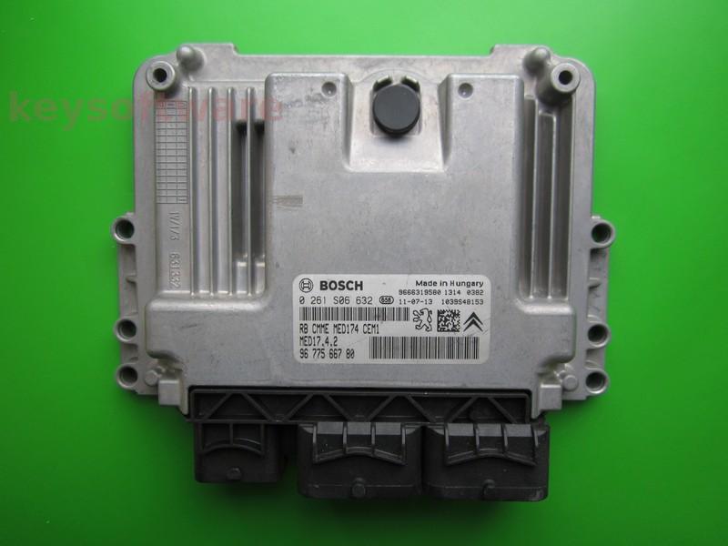 ECU Peugeot 308 1.6 9677566780 0261S06632 MED17.4.2