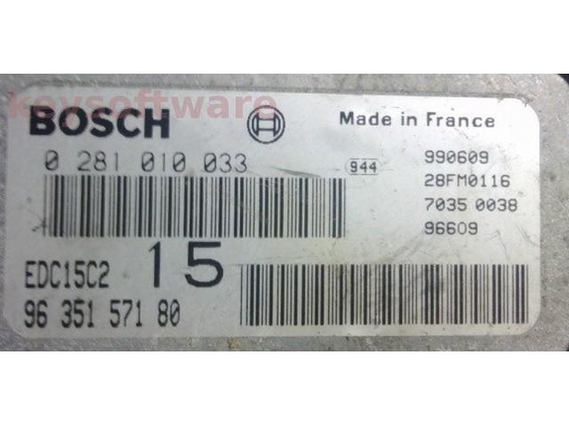 ECU Peugeot 406 2.0HDI 9635157180 0281010033 EDC15C2 {