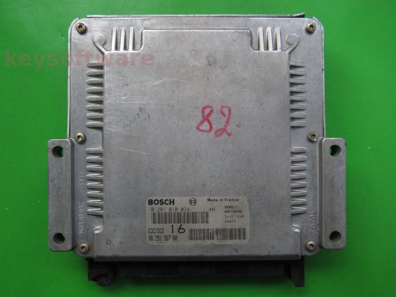 ECU Peugeot 406 2.0HDI 9635156780 0281010034 EDC15C2