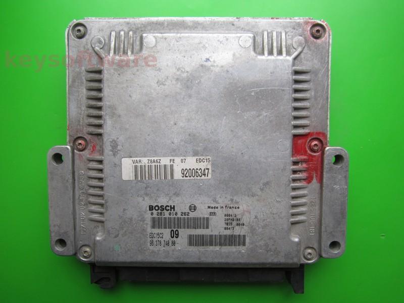 ECU Peugeot 607 2.2HDI 9637874080 0281010262 EDC15C2 {