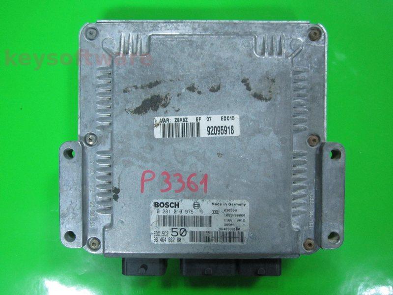 ECU Peugeot 607 2.2HDI 9646466280 0281010975 EDC15C2 +