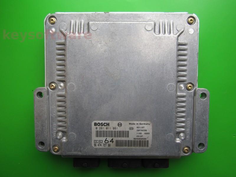 ECU Peugeot 307 2.0HDI 9647472780 0281011081 EDC15C2 RHS }