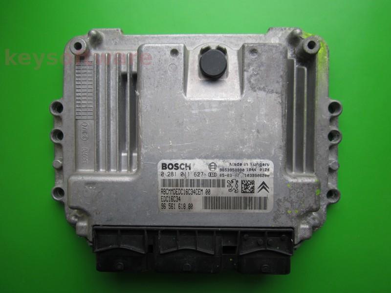ECU Peugeot 307 1.6HDI 9656161880 0281011627 EDC16C34