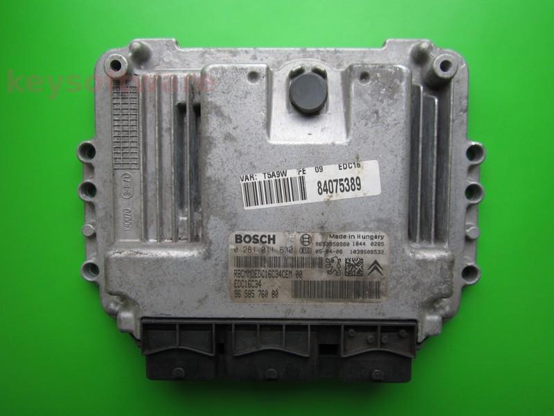 ECU Peugeot 307 1.6HDI 9658576080 0281011630 EDC16C34 9H {+