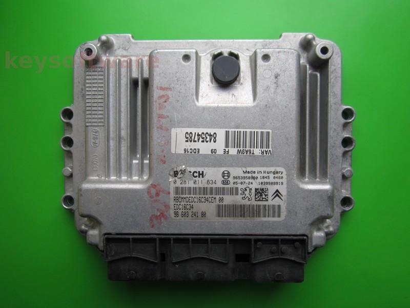 ECU Peugeot 307 1.6HDI 9660324180 0281011634 EDC16C34