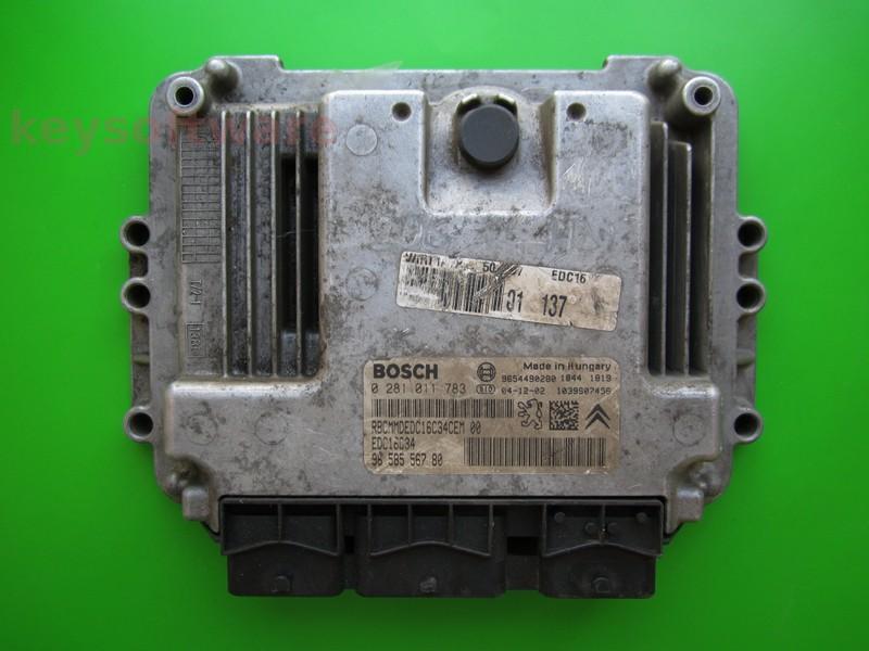 ECU Peugeot 206 1.4HDI 9658556780 0281011783 EDC16C34 }