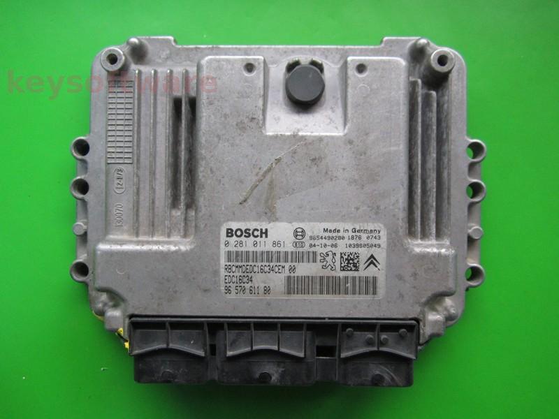ECU Peugeot 206 1.4HDI 9657061180 0281011861 EDC16C34 {+