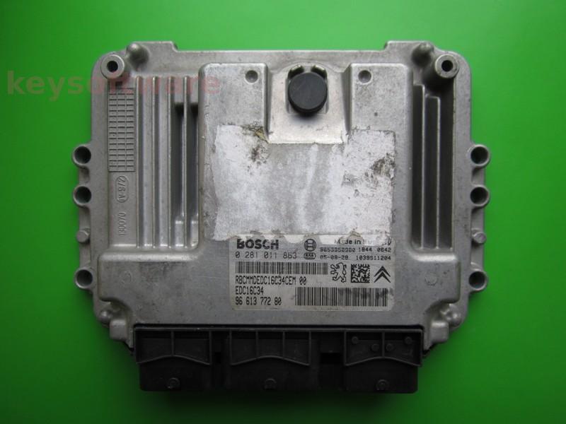 ECU Peugeot 307 1.6HDI 9661377280 0281011863 EDC16C34 }