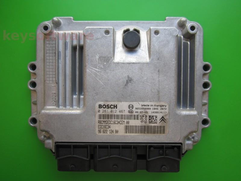 ECU Peugeot 207 1.6HDI 9662212480 0281012467 EDC16C34 9HX