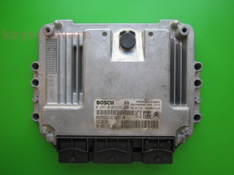 ECU Peugeot 207 1.4HDI 9662517180 0281012526 EDC16C34 }