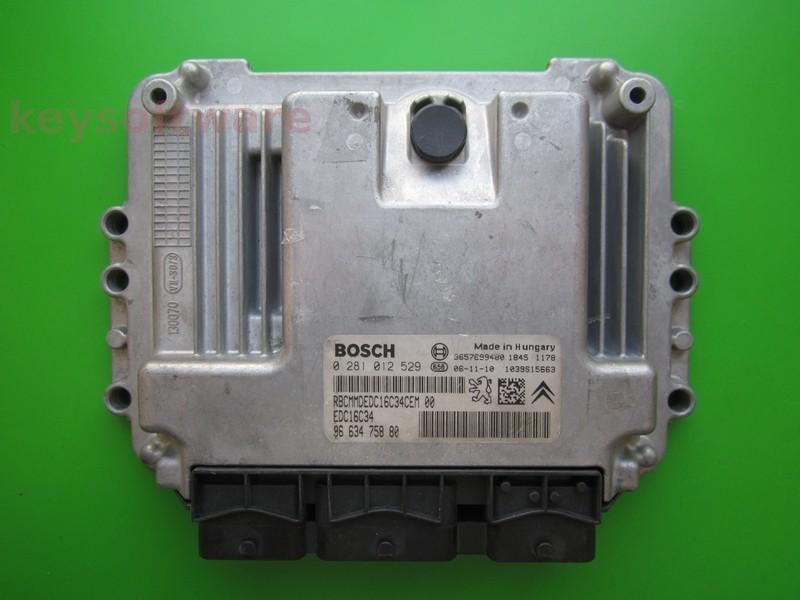 ECU Peugeot 207 1.4HDI 9663475880 0281012529 EDC16C34 }