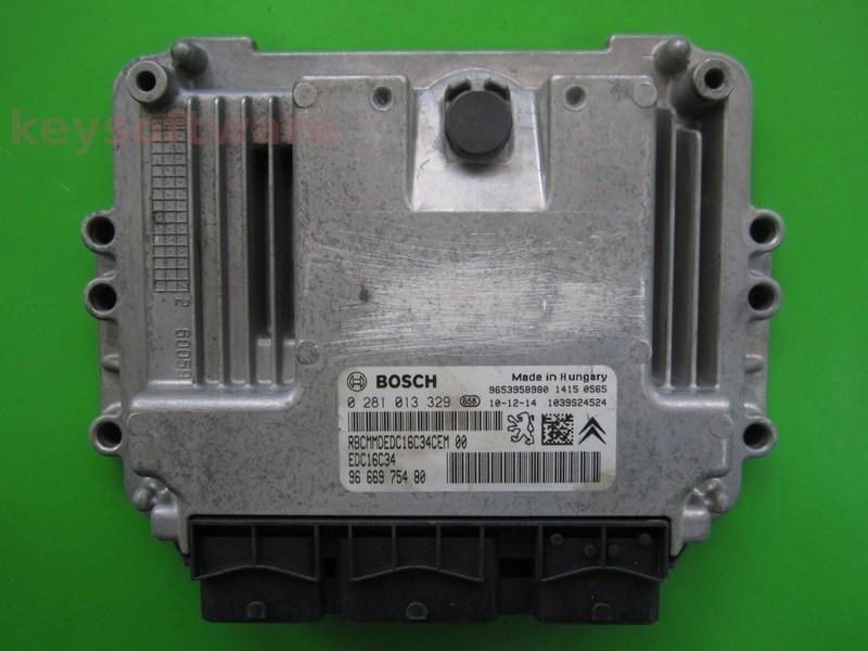 ECU Peugeot Partner 1.6HDI 9666975480 0281013329 EDC16C34