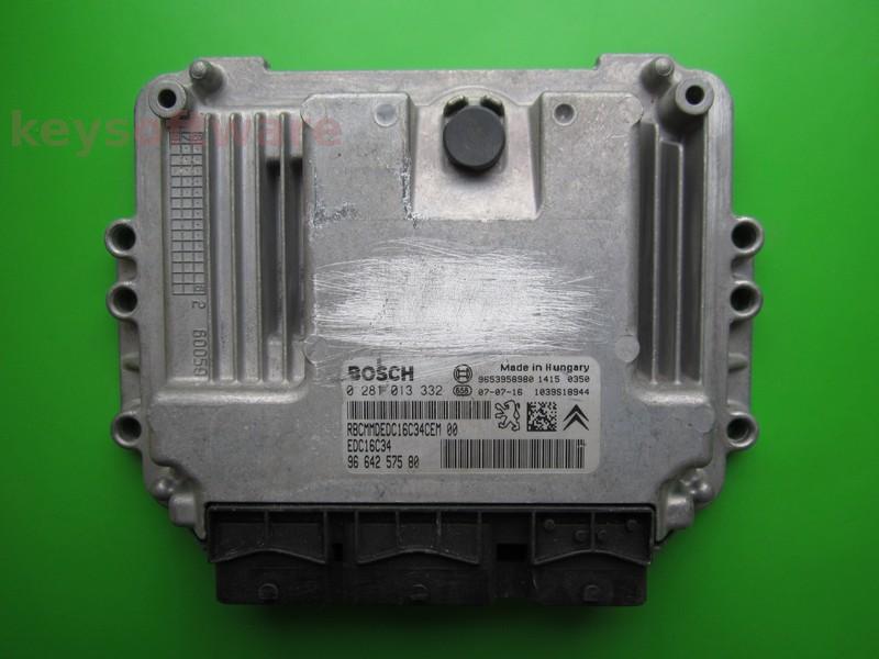 ECU Peugeot 407 1.6HDI 9664257580 0281013332 EDC16C34 9HZ