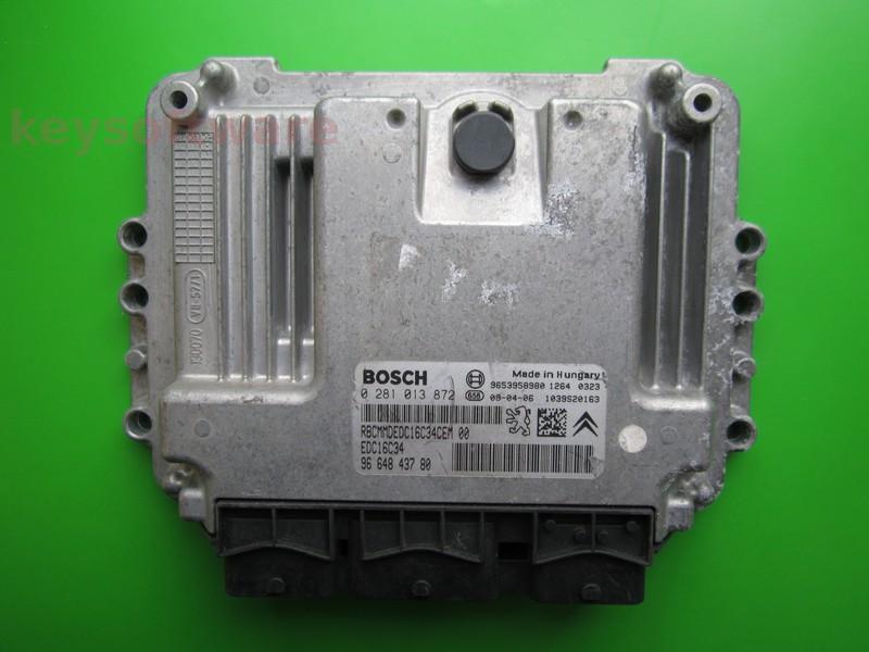 ECU Peugeot 308 1.6HDI 9664843780 0281013872 EDC16C34 9HT }